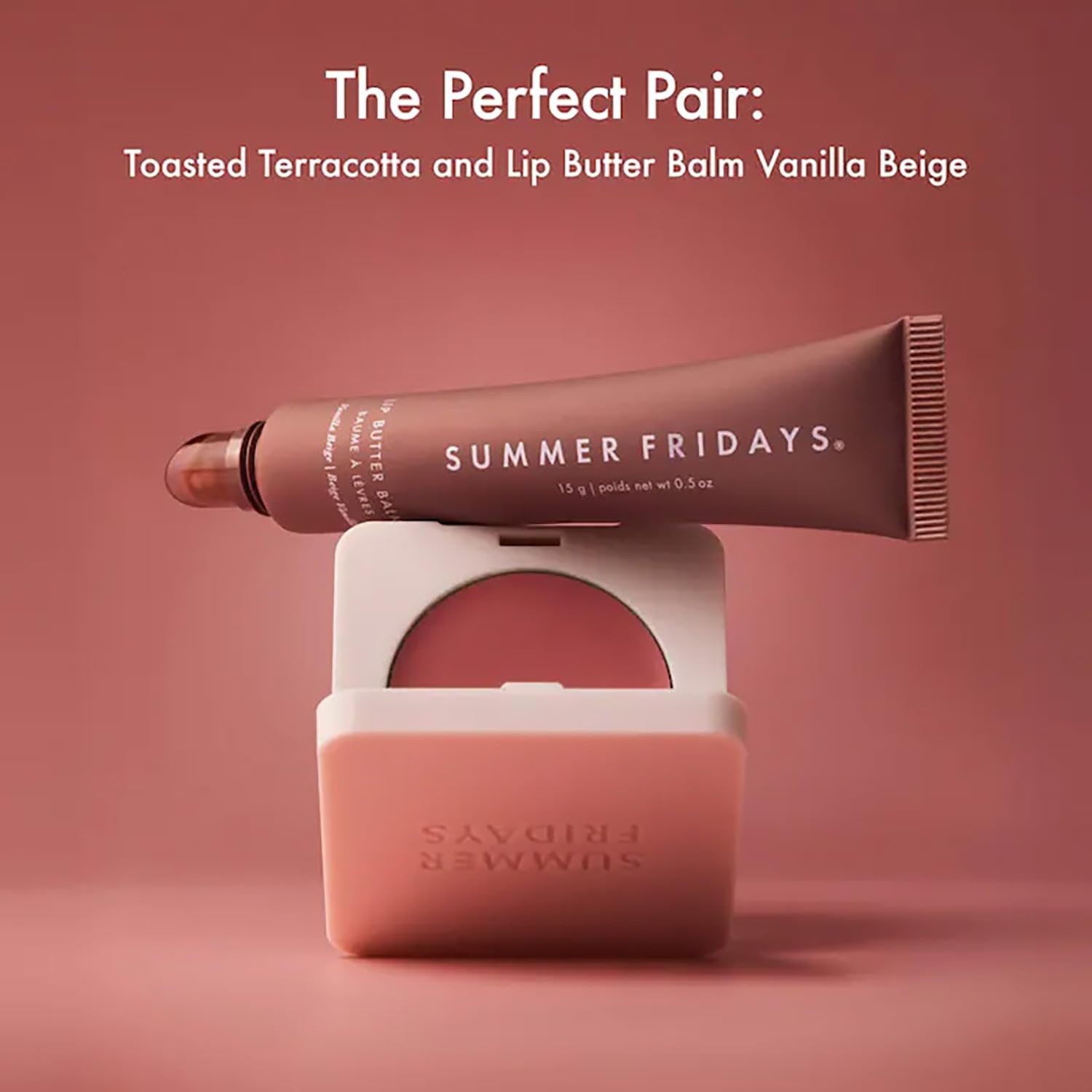 image:imageSummer Fridays Blush Butter Balm SkincareInfused Hydrating Cream Blush with Hyaluronic Acid Ceramides amp Shea Butter for a Dewy Flush of Color Cheek and Lip Tint Berry Spritz 014 OzToasted Terracotta