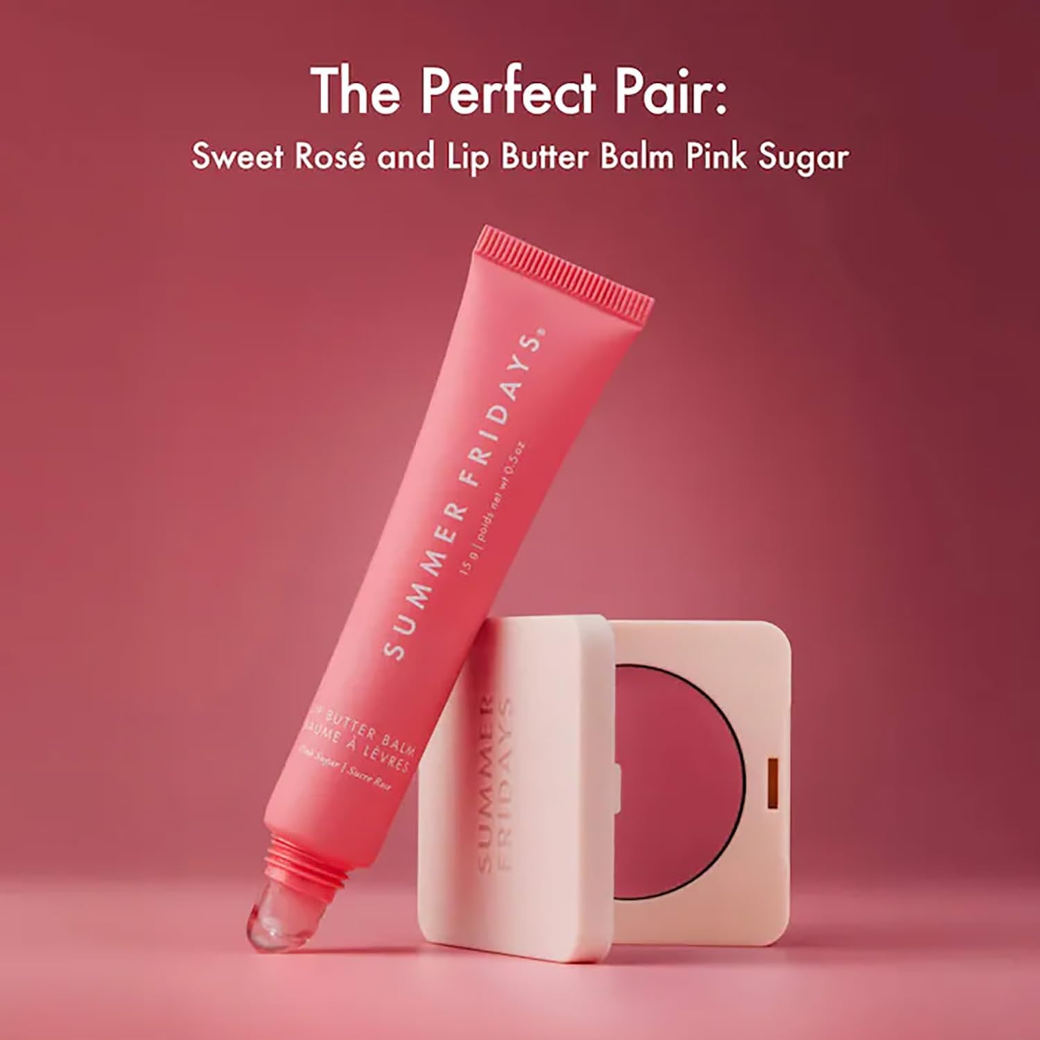image:imageSummer Fridays Blush Butter Balm SkincareInfused Hydrating Cream Blush with Hyaluronic Acid Ceramides amp Shea Butter for a Dewy Flush of Color Cheek and Lip Tint Berry Spritz 014 OzSweet Ros
