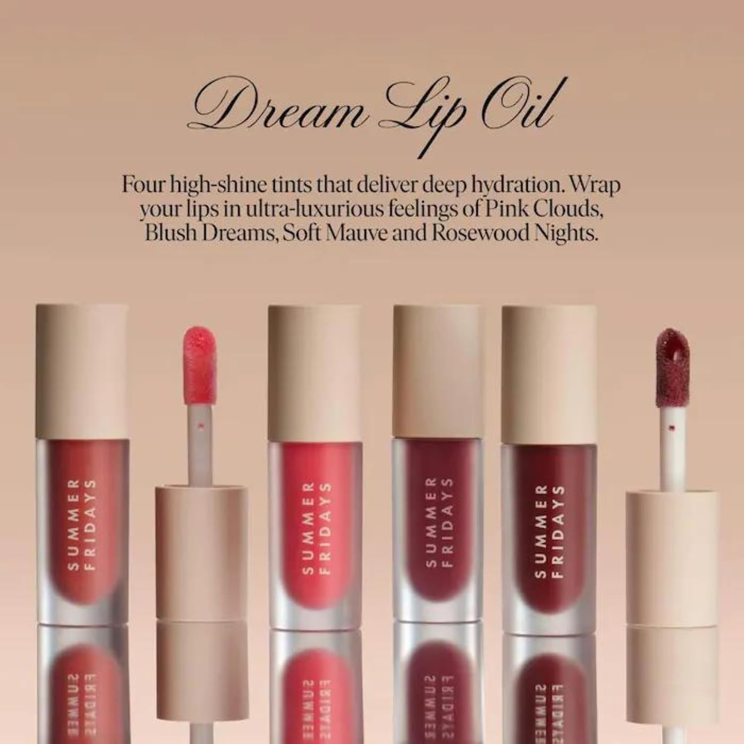 image:imageSummer Fridays Dream Lip Oil Hydrating Tinted Lip Gloss Oil NonSticky Formula with Skincare Benefits for LongLasting Softness Shine Effortless Beauty Gifts Warm Beige 015 OzBlush Dreams