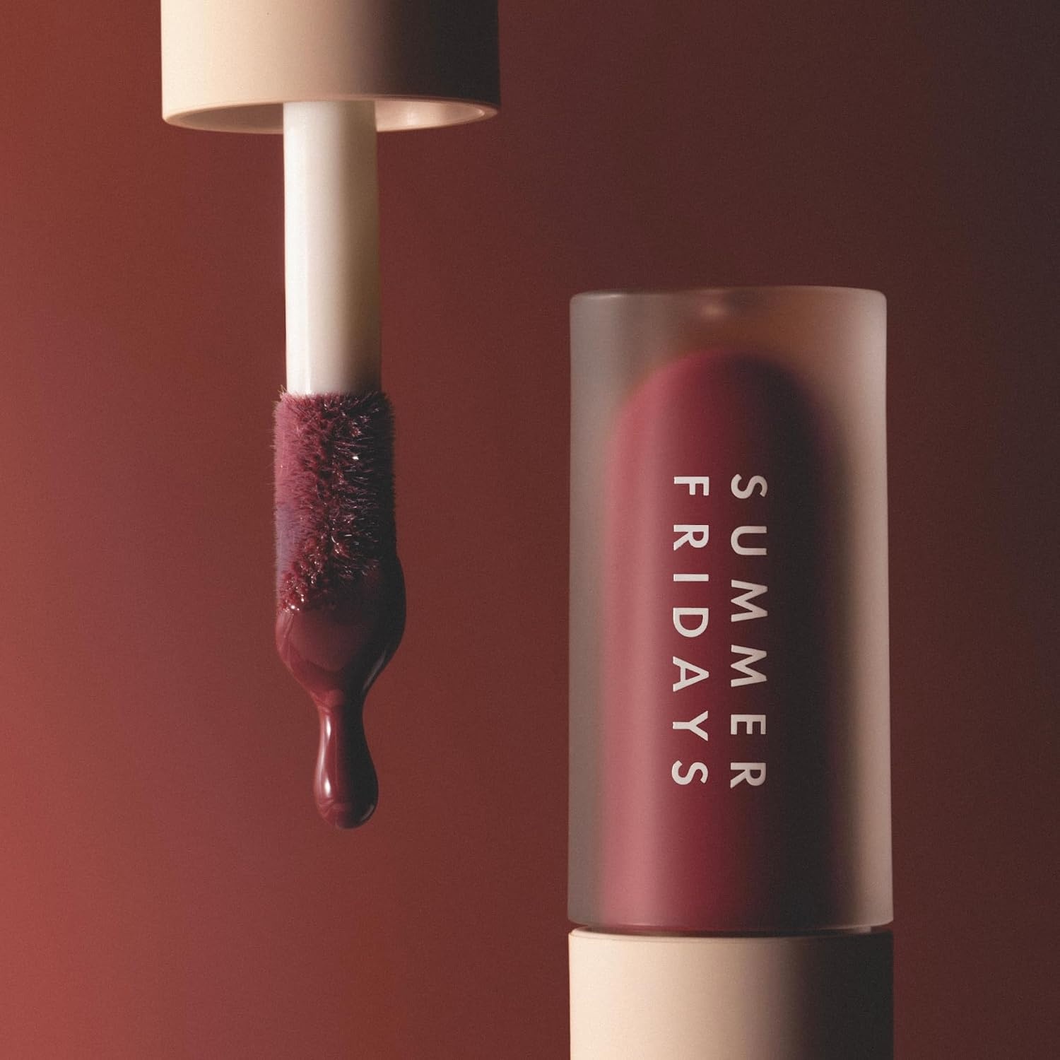 image:imageSummer Fridays Dream Lip Oil Hydrating Tinted Lip Gloss Oil NonSticky Formula with Skincare Benefits for LongLasting Softness Shine Effortless Beauty Gifts Warm Beige 015 OzMidnight Berry