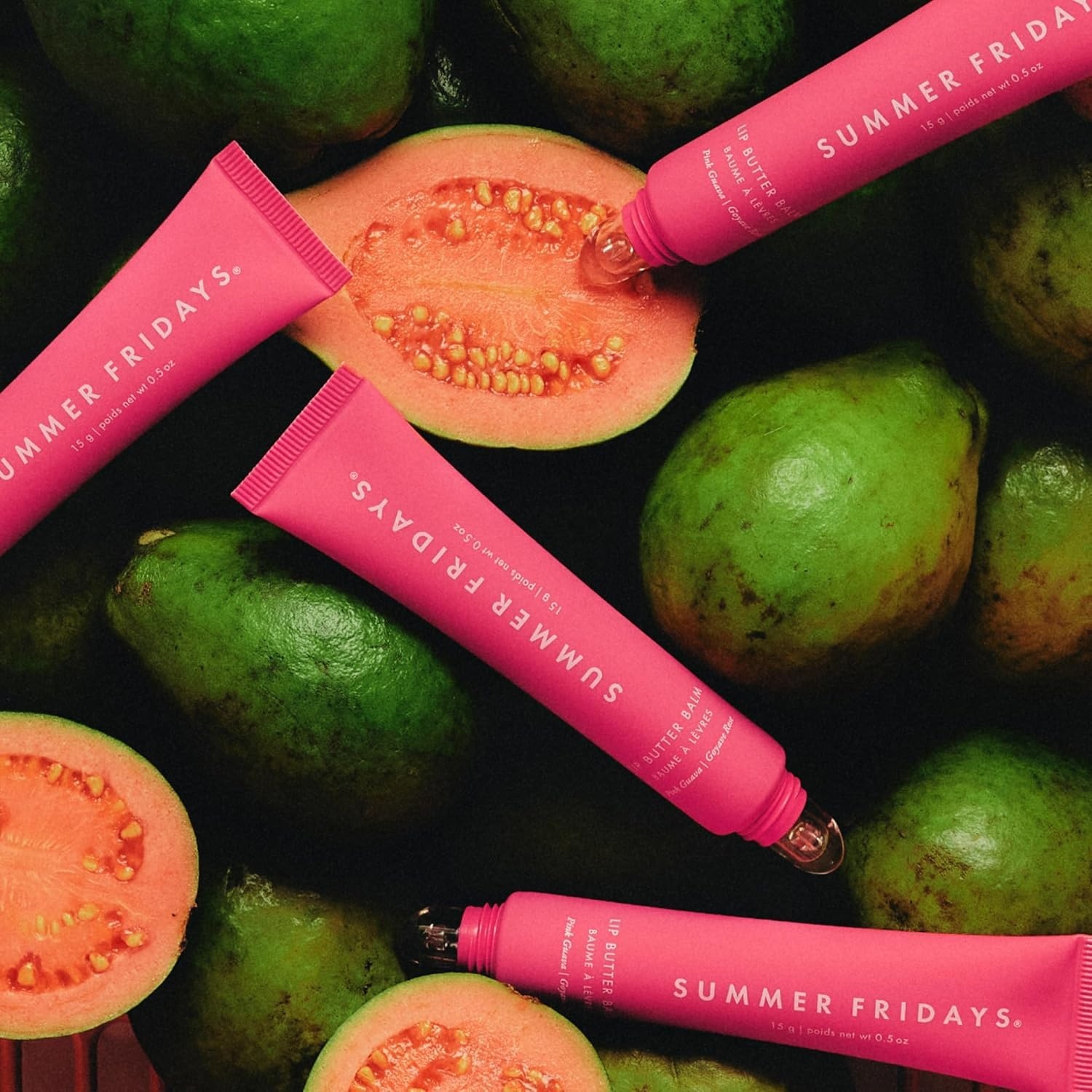 image:imageSummer Fridays Lip Butter Balm Moisturizing Lip Gloss for Instant Shine Sheer Color With Nourishing Shea Butter Everyday Makeup Skin Care Summer Essentials Vegan Pink Sugar 5 OzPink Guava