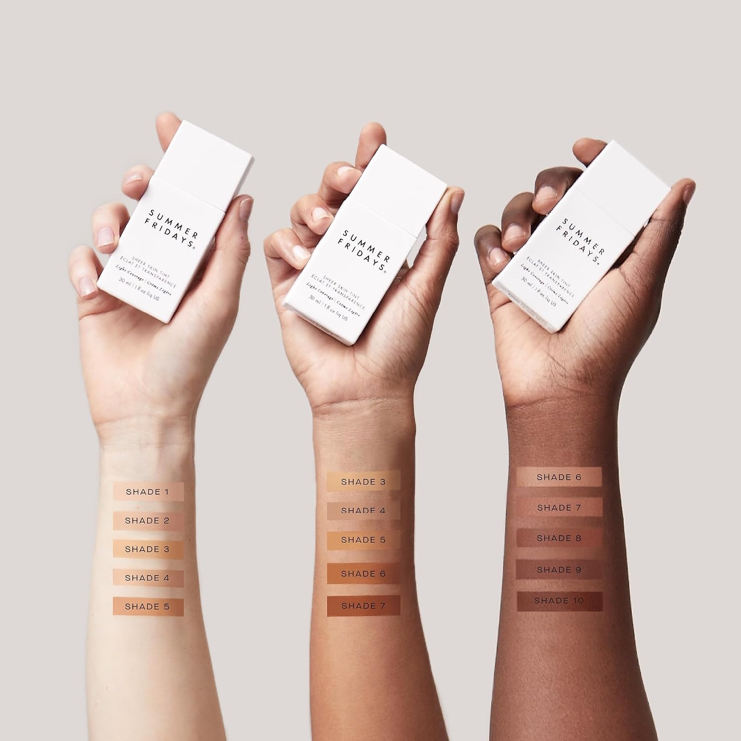 image:imageSummer Fridays Sheer Skin Tint Lightweight Face Makeup Shade 6 1 OzShade 01 Fair with Neutral Peach Undertones