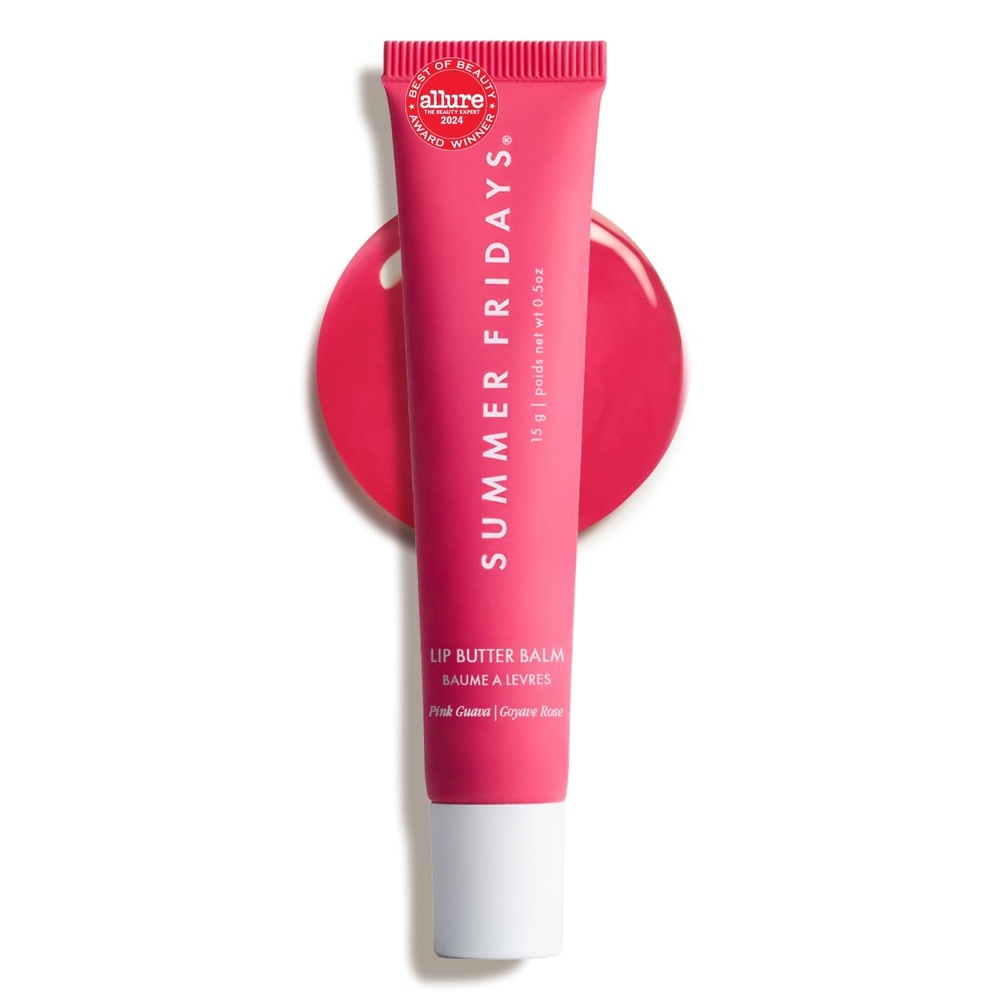 image:imageSummer Fridays Lip Butter Balm Moisturizing Lip Gloss for Instant Shine Sheer Color With Nourishing Shea Butter Everyday Makeup Skin Care Summer Essentials Vegan Pink Sugar 5 OzPink Guava