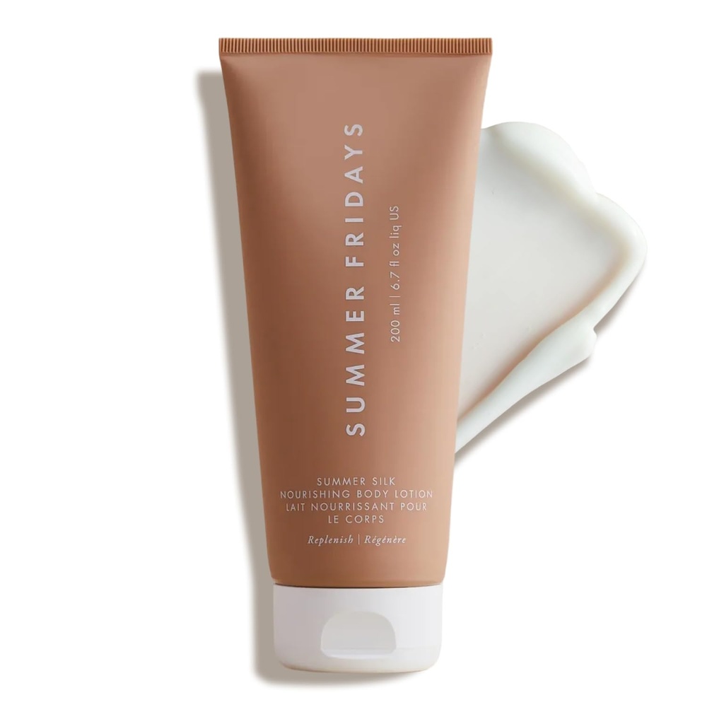 image:imageSummer Fridays Summer Silk Nourishing Body Lotion Hydrating Body Lotion with Hyaluronic Acid Shea Butter Grapeseed Oil and Cocoa Butter NonGreasy Moisturizer for Dry Skin 67 Fl Oz