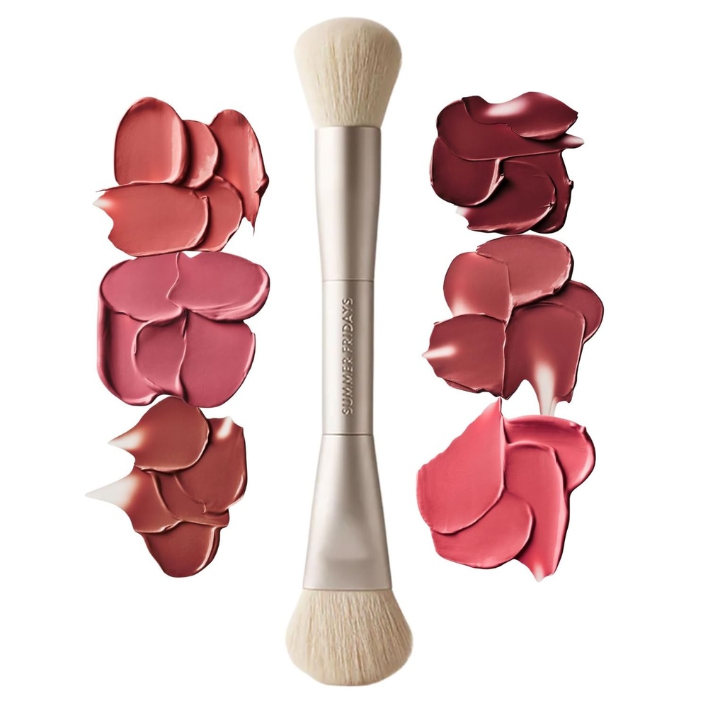 image:imageSummer Fridays The Blush Brush Dual Ended Makeup Brush for Cream Blush with an Ergonomic Handle Ultra Plush Blending Bristles Blends Cream Makeup Formulas for a Natural Finish 1 Count