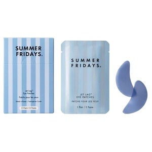 Summer Fridays Jet Lag Hydrating Eye Patches – De-puffing Hydrogel Under Eye Masks with Hyaluronic Acid, Caffeine + Peptides – Soothing + Refreshing At-Home + Travel Skin Care (15 Pairs)(15 Count (Pack of 1))