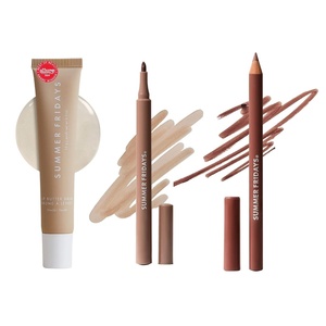 Summer Fridays Vanilla Lip Trio- Lip Butter Balm Vanilla + Flushed Lip Stain Almond + SoftLine Lip Liner Toffee