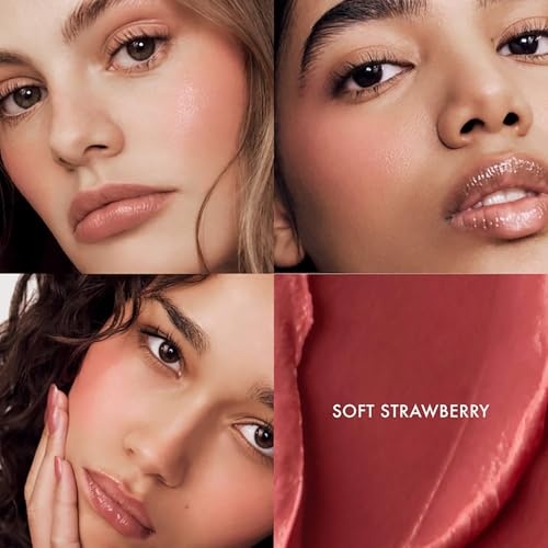 image:imageSummer Fridays Dewy Flush Duo The Blush Brush 1 Count Blush Butter Balm Soft Strawberry 014 Oz Blendable Cream Blush for Natural Hydrated Glow