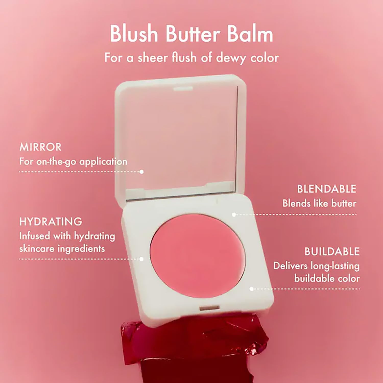 image:imageSummer Fridays Sunset Flush Duo The Blush Brush 1 Count Blush Butter Balm Pink Sunset 014 Oz Blendable Cream Blush for a Natural Dewy Glow