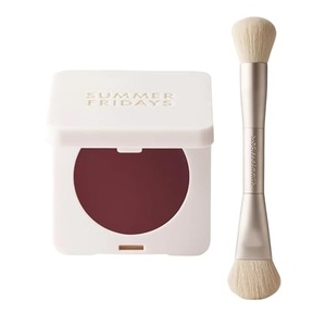 Summer Fridays Dewy Berry Cheek Essentials Set – Blush Butter Balm Berry Spritz (0.14 Oz), The Blush Brush (1 Count), Hydrating Cream Color + Seamless Blending for a Natural Finish