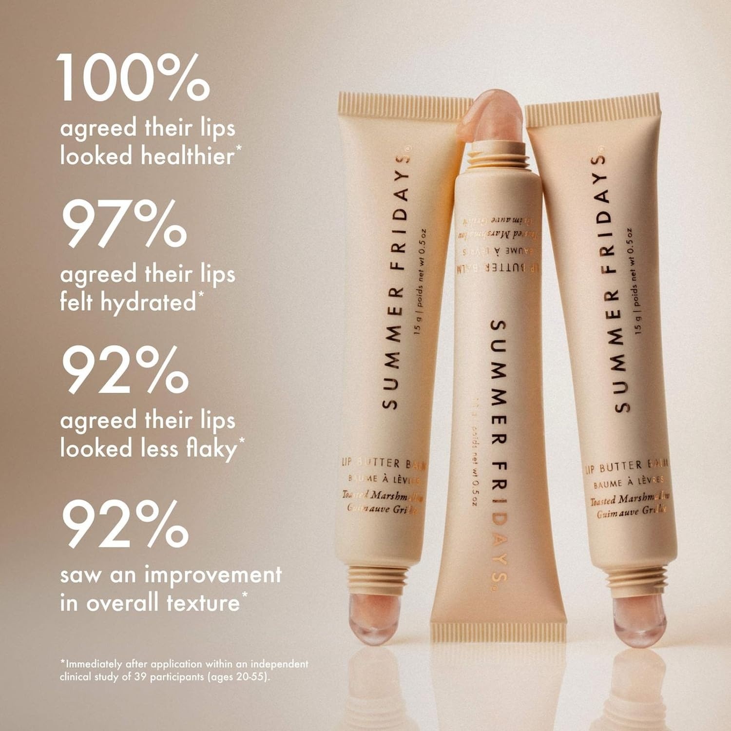 image:imageSummer Fridays Lip Butter Balm Strawberry Soft Serve Vegan 05 OzToasted Marshmallow