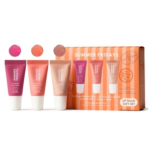 Summer Fridays Lip Butter Balm, Strawberry Soft Serve, Vegan (0.5 Oz)(Berry Sorbet  Peach Granita  and Sea Salt Caramel)