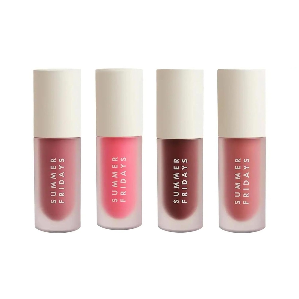 image:imageSummer Fridays Dream Lip Oil Set Tinted Sheer Hydration and High Shine Pink Cloud Blush Dreams Soft Mauve Rosewood Nights 015 Oz