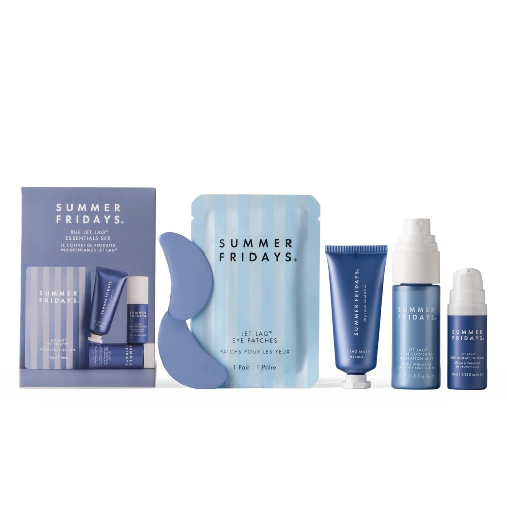 image:imageSummer Fridays Jet Lag Essentials Mini Hydrating Skin Care Set With Jet Lag Mask Eye Patches Deep Hydration Face Serum amp Hydration Mist Travel Size Skincare Kit amp Gift Set 4 Count